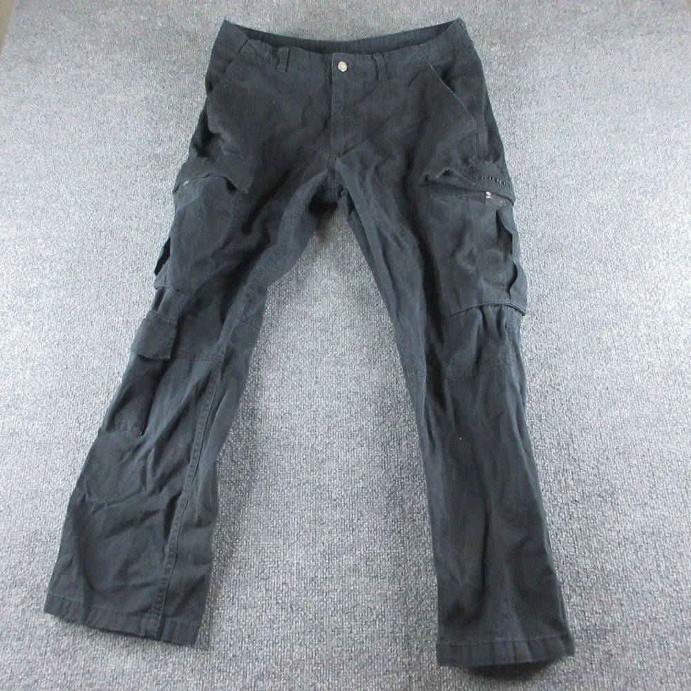 YoungLA Cargo Pants Mens 32x28 Black Cotton Canvas Workwear Pockets Casual - Picture 1 of 9